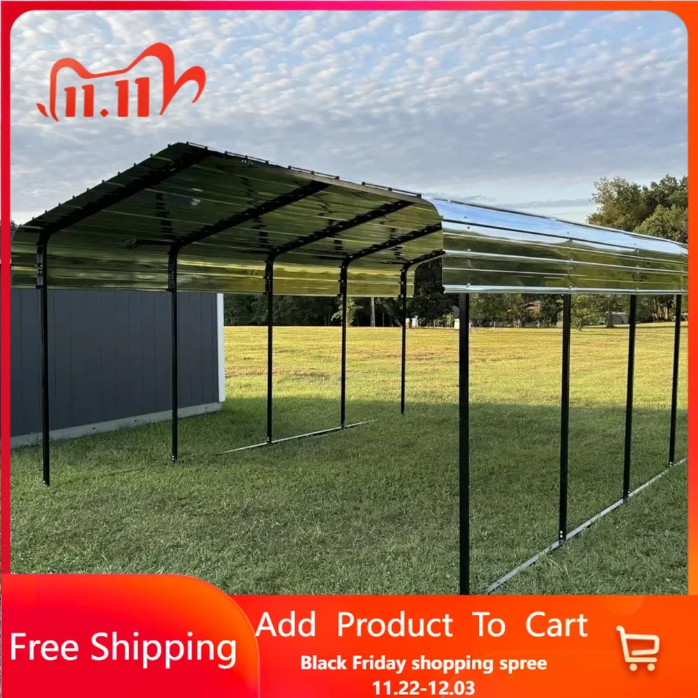 Heavy Duty All Steel Carport – All-Weather Steel Canopy Shelter and Steel Frame for Cars, Trucks, Boats, and Outdoor