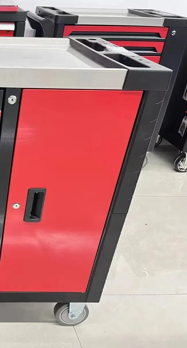Best-Selling Classic Design 7-Drawer Tool Trolley With Side Door Professional Workshop Cabinet Customizable OEM Support