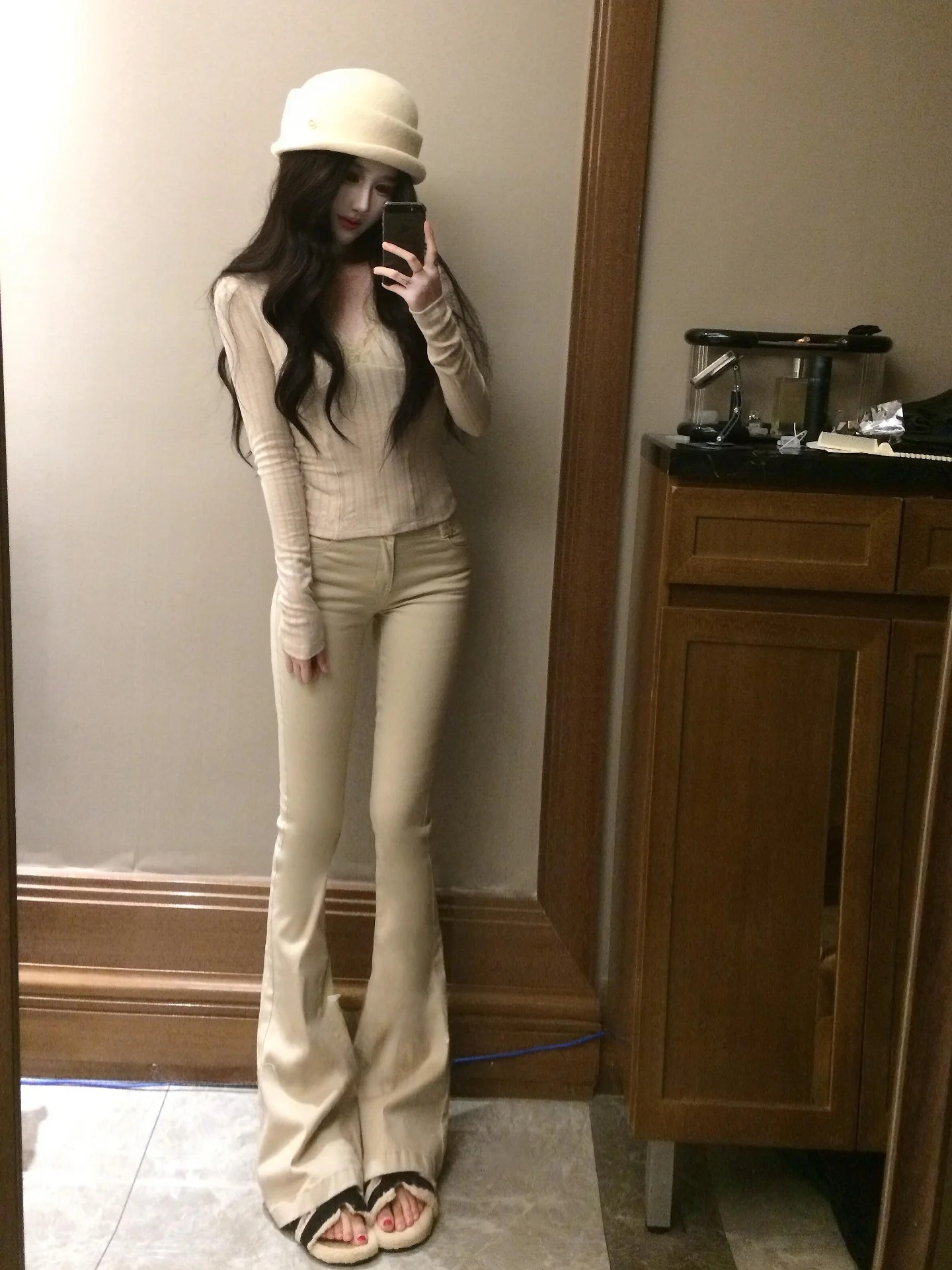 High Waist Flared Jeans Women's Basic Versatile Tightening Hip Enhancing Slimming Leg Lengthening Bell Bottoms Casual Autumn ...