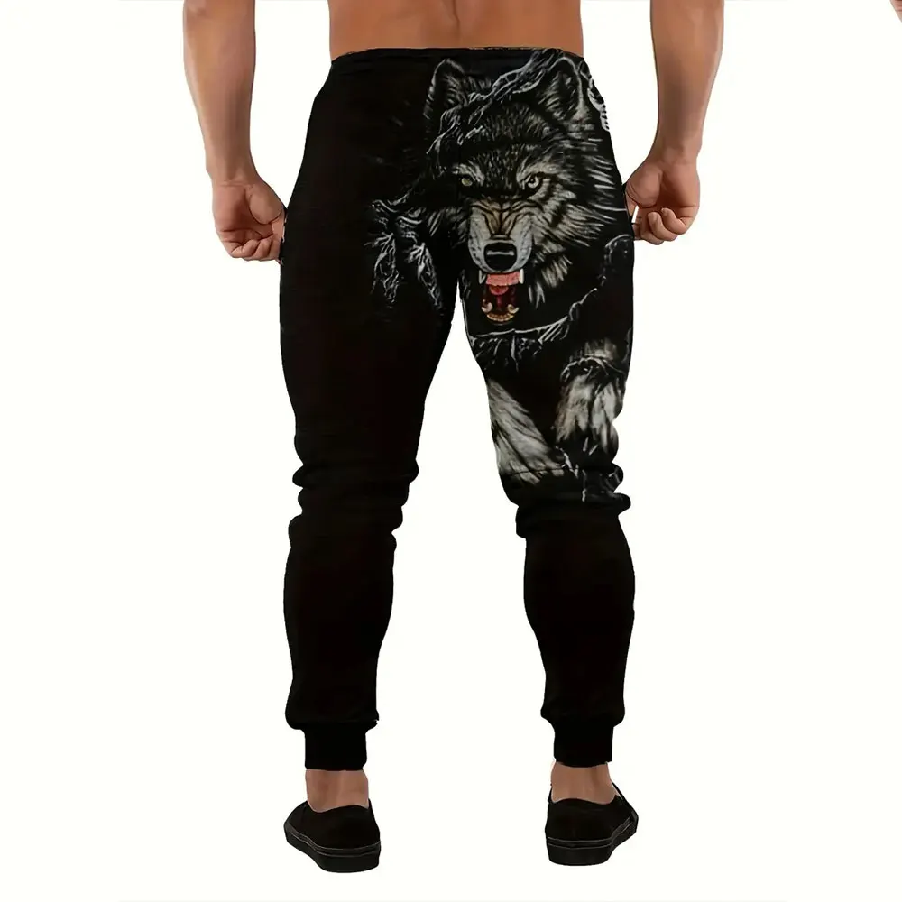 Winter New Thick Warm Pants Fashion Skull Printed Sweatpants Men\'s Sports Pants Men\'s Loose Casual Pocket Drawstring Sweatpants