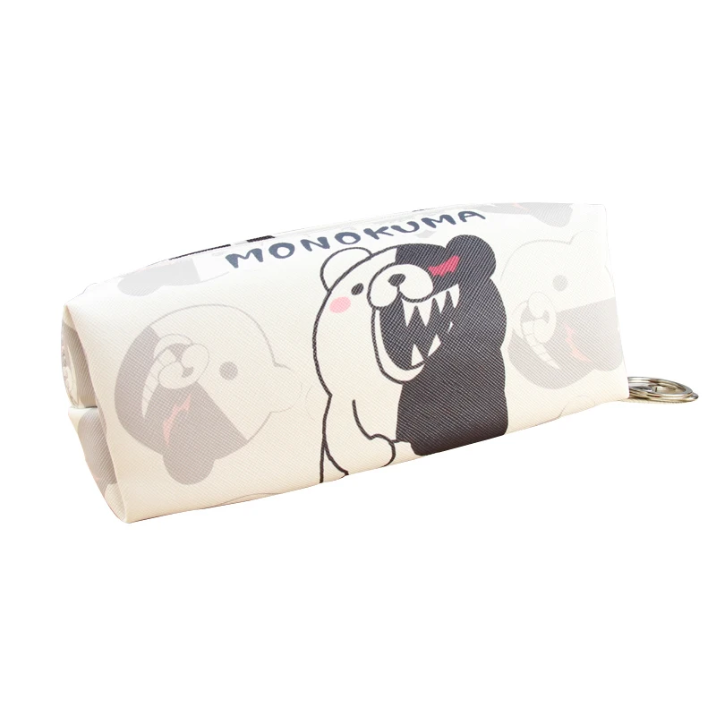 Anime Danganronpa Soft PU Leather Students Pencil Pen Bag Cute Monokuma Cosmetic Bag Storage Case