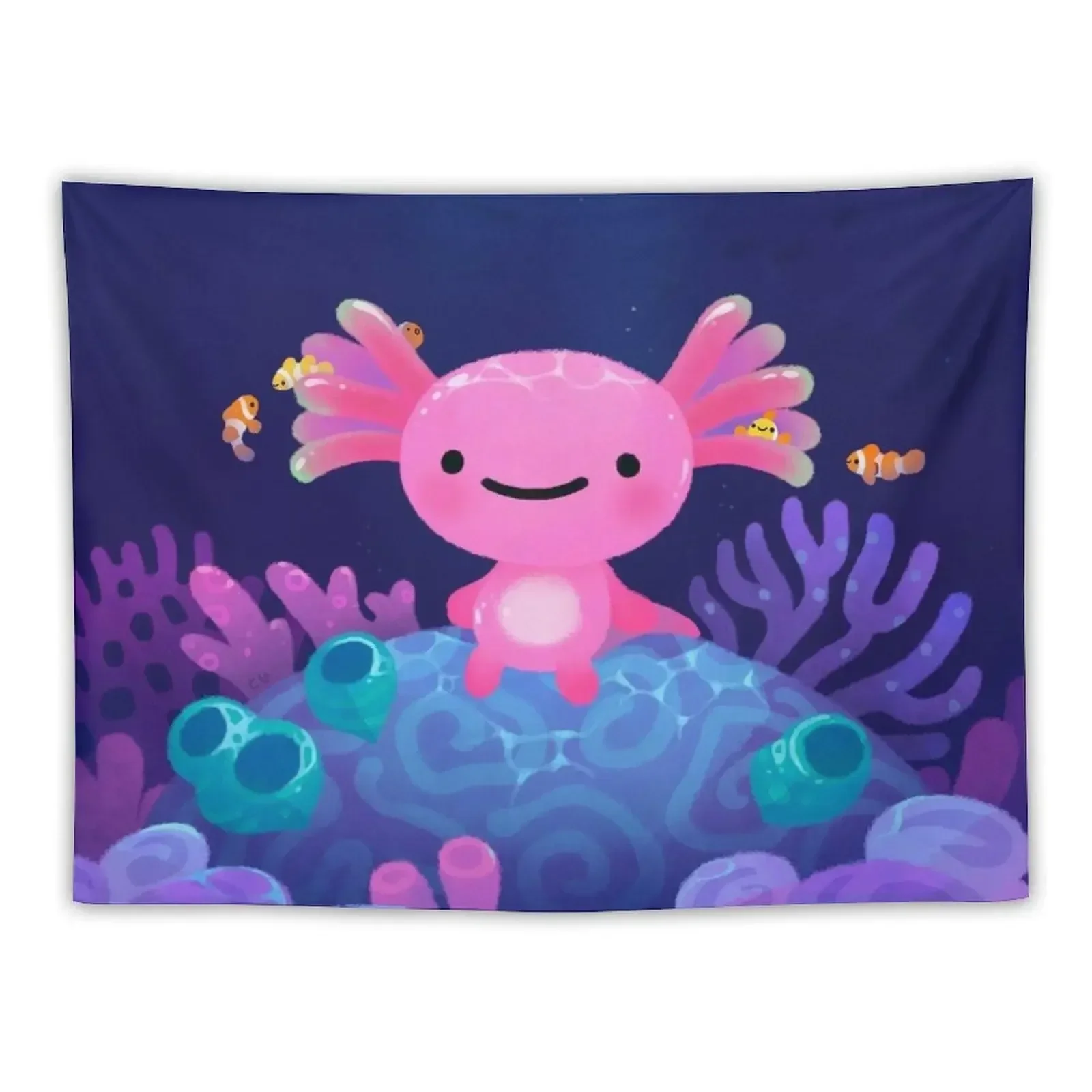 

Coral axolotl Tapestry Home Supplies Home Decor Accessories Room Decor Korean Style Bedroom Decoration Tapestry