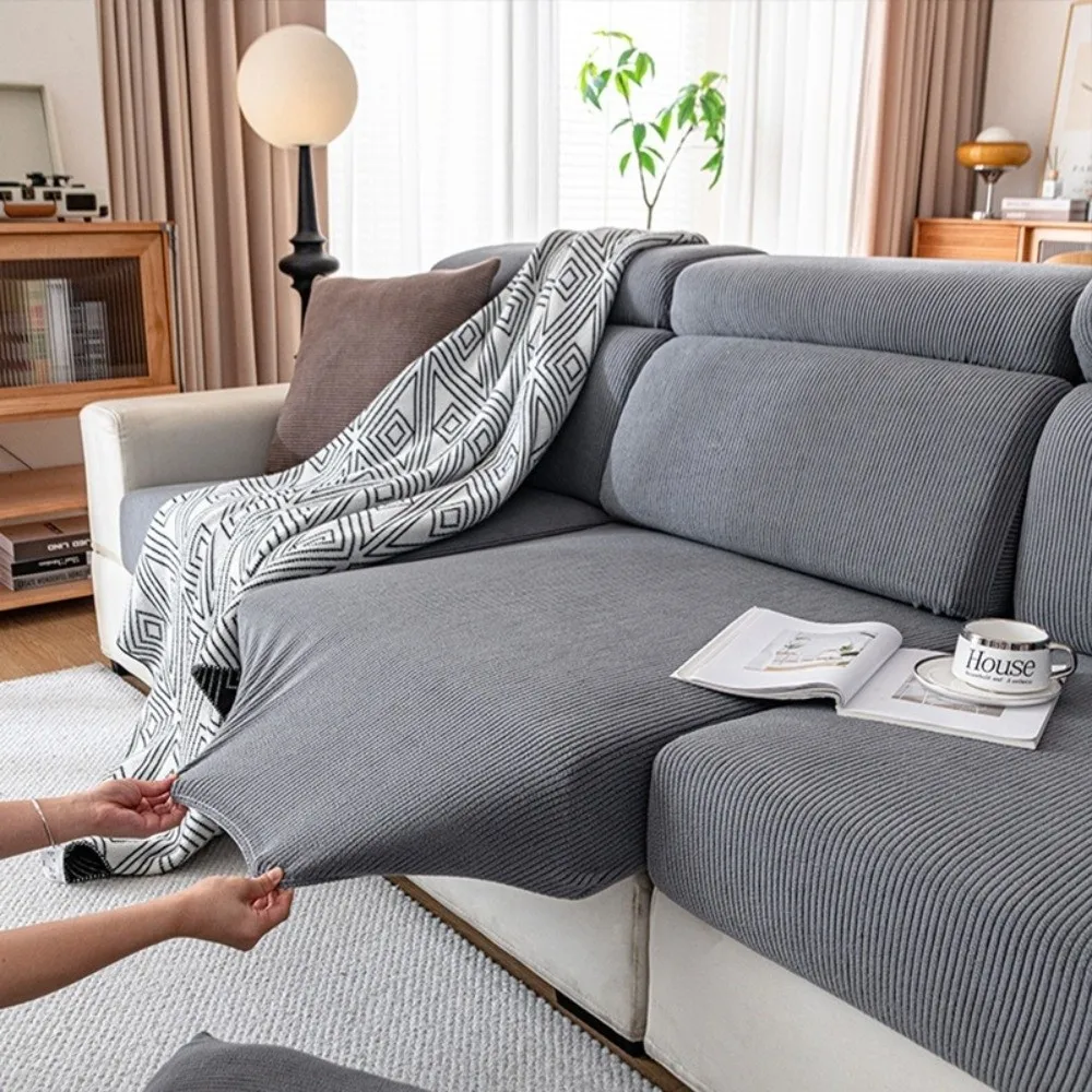 

Anti-cat Scratch Thicken Elastic Sofa Slipcover Removable Solid Color Couch Covers Soft Durable Sofa Cushion Office