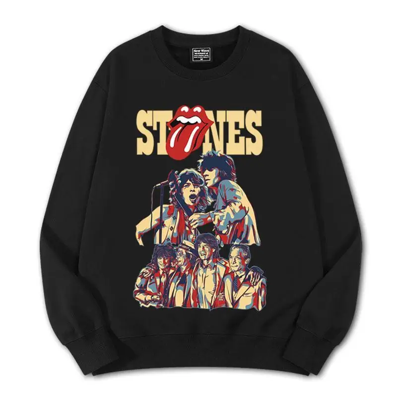 Vintage Heavy Metal Band Punk Rock Clothes Thin Pullover Crew Neck Sweater Men and Women Loose Couple Fashion