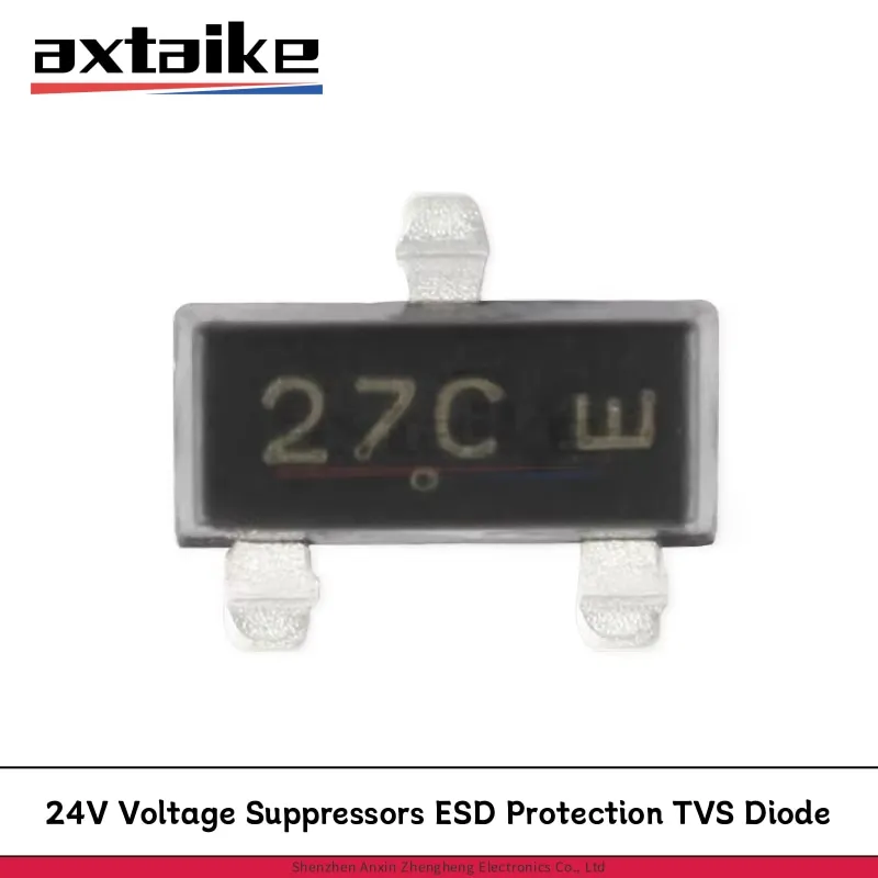 

20PCS MMBZ27VCLT1G 27C SOT-23 24V Zener Transient Voltage Suppressors ESD Protection TVS Diode SMD SZMMBZ27VCLT1G