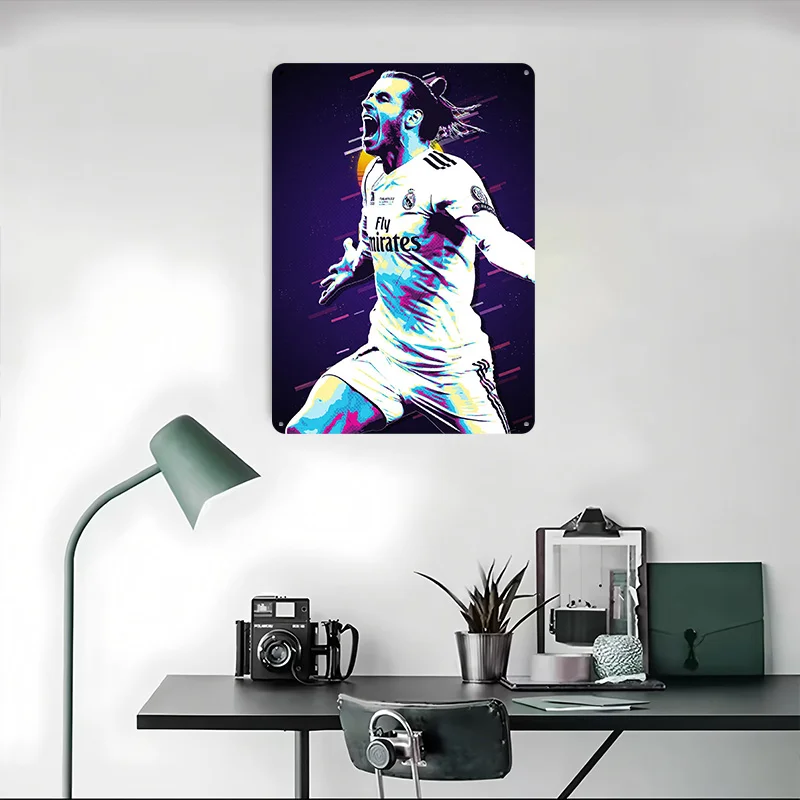 Gareth Bale Retro Art Printed Poster Customizable Wall Art Retro Vintage Metal Tin Signs for Home Room Bathroom Decor Coffee Bar