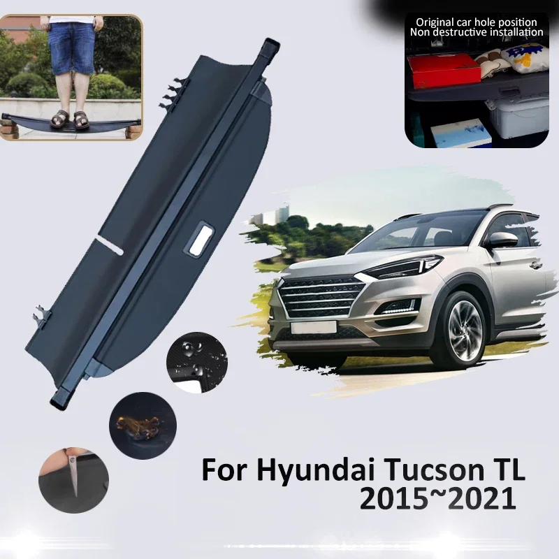 Rear Trunk Cargo Cover For Hyundai Tucson TL 2016 2017 2018 2019 2020 2021 Partition Board Shade Curtains Interior Accessories