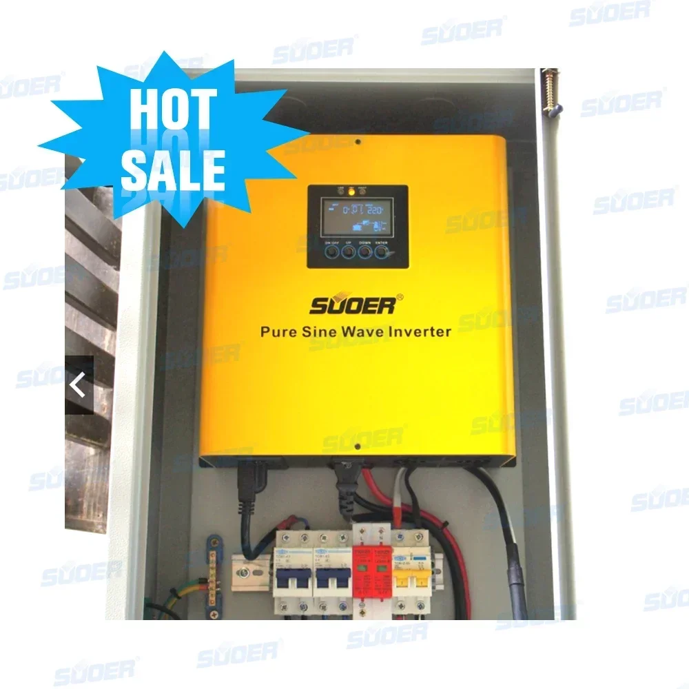 Suoer 12v 1500VA 1000W 1000 Watt 1KW hybrid solar inverter with 20A AC charger pure sine wave inverter