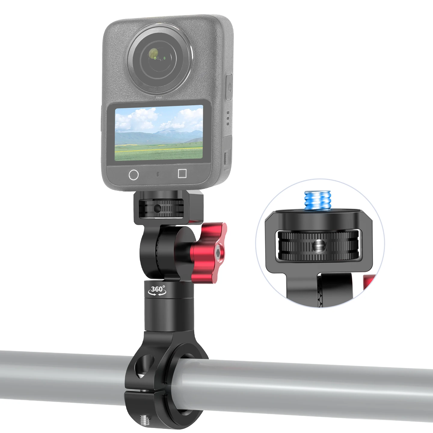 Dreh- und Neigungs-Fahrradlenker-Lenker-Dämpfungshalterung, Telefonhalter für Gopro 13, DJI Osmo 360 Action 6, 5, Insta360 GO Ultra