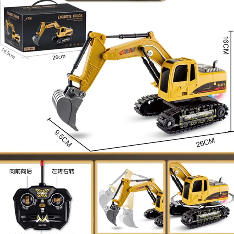 Pelle RC à distance 2.4G, voiture rose, véhicule d'ingénierie en alliage, camion sur chenilles, jouets pour filles et enfants, cadeaux de noël