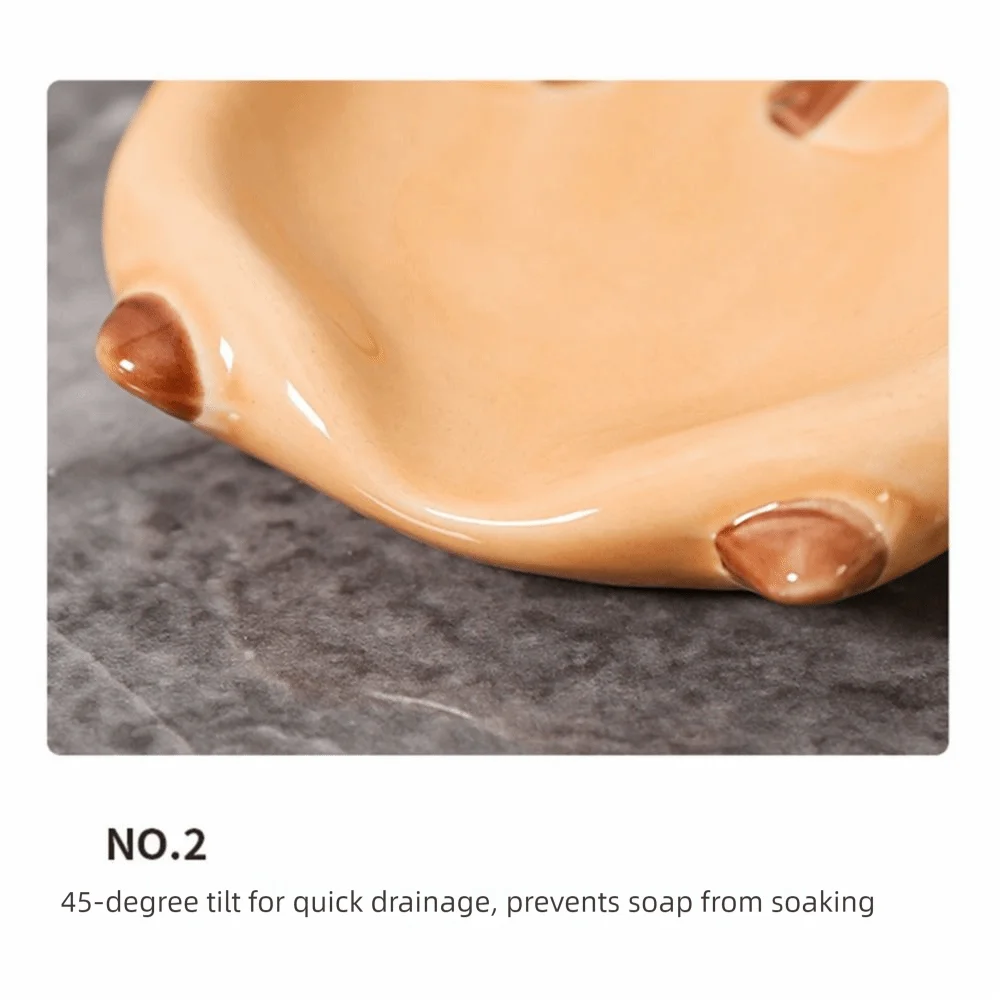 

Органайзер для мыла, керамический поднос для мыла с капибарой, наклонная основа, мультяшная мыльница для душа, милая быстросохнущая полка для хранения мыла, дорожная