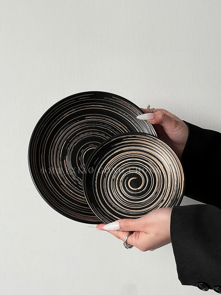 CX retro ceramic dessert plate, steak western food home high-end sense, breakfast plate