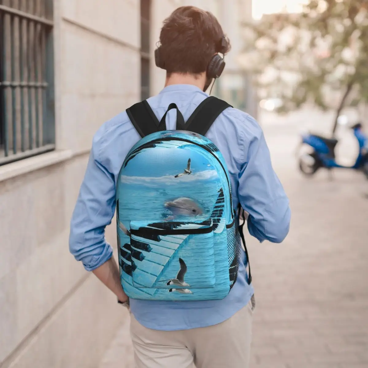 Dolphin Lover Backpack Student BookBag Children School Bag Computer Shoulder Bags for Men Women