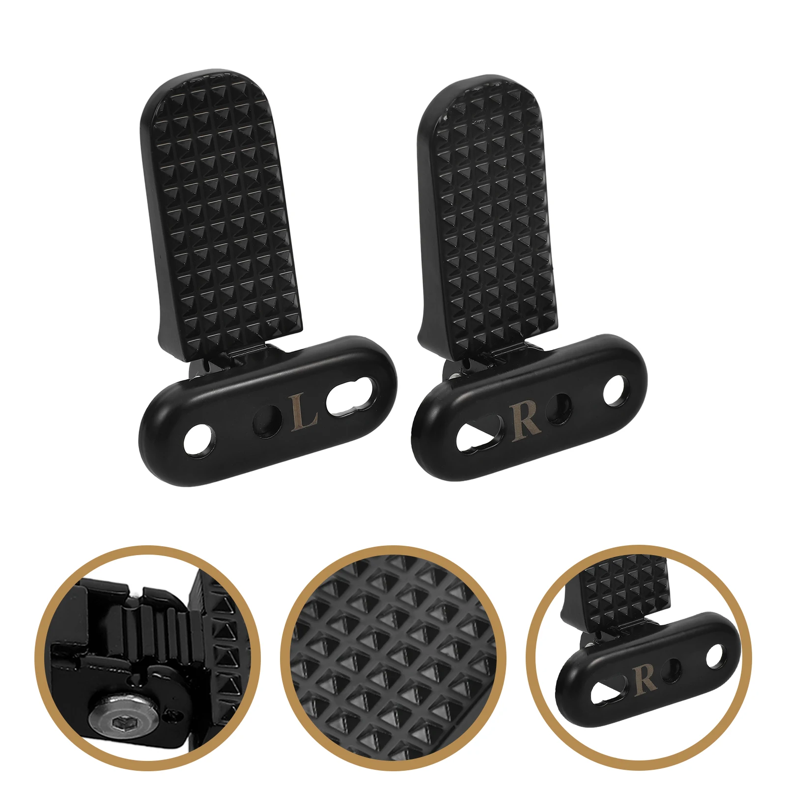 

Folding Pedal 43-51mm Hole Distance Black Aluminum Alloy Electric Moped Foot Peg Metal Bike Pegs Rear Set Durable Sturdy