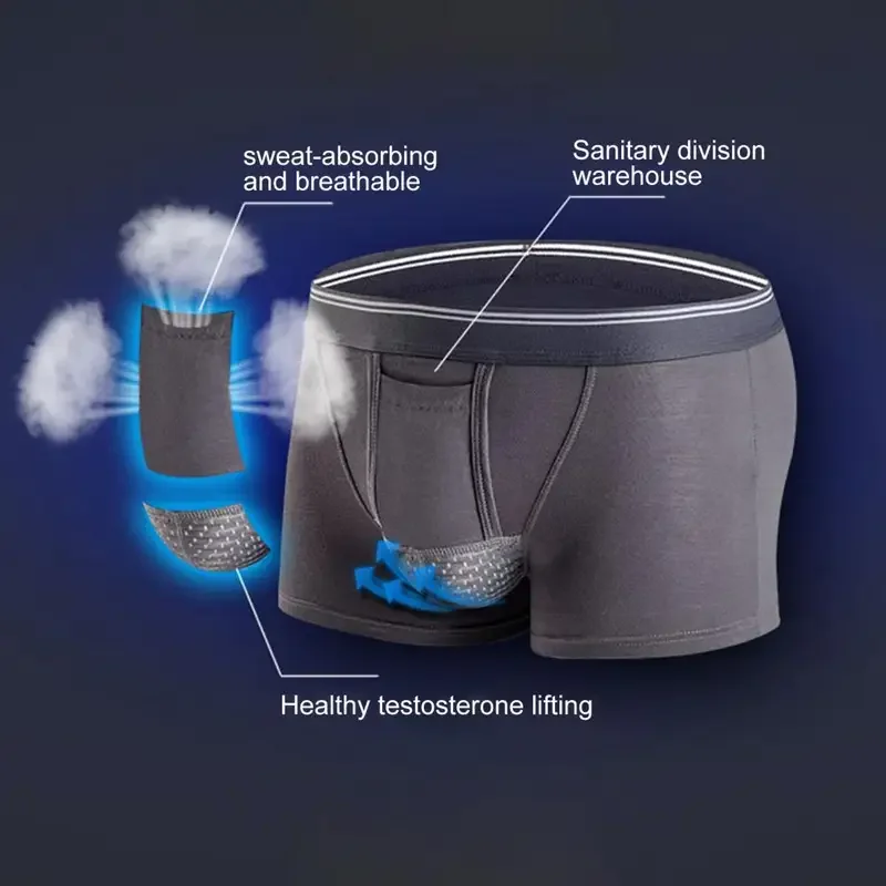

Мужское нижнее белье-боксеры с дышащей сотовой сеткой Мужские боксеры с поддержкой выпуклость Технология отвода влаги для ежедневного комфорта