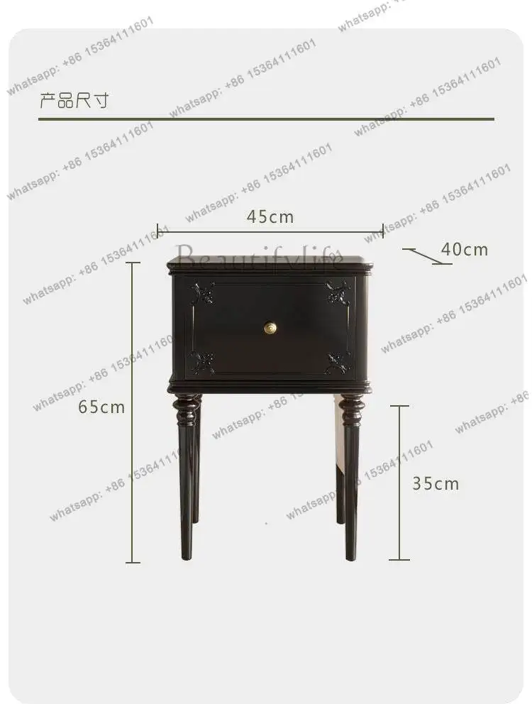 French vintage bedside sofa storage cabinet high-end solid wood wall-to-wall living room sideboard