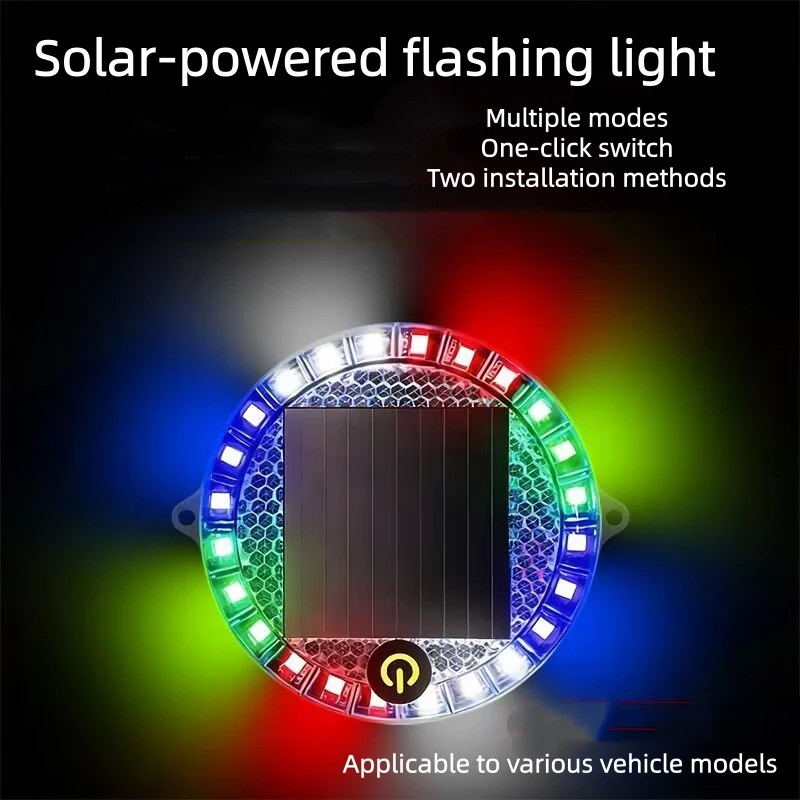 Waterproof Wireless Solar Powered LED Warning Strobe Light Safety Light for Car Truck Motorcycle Bike Electric