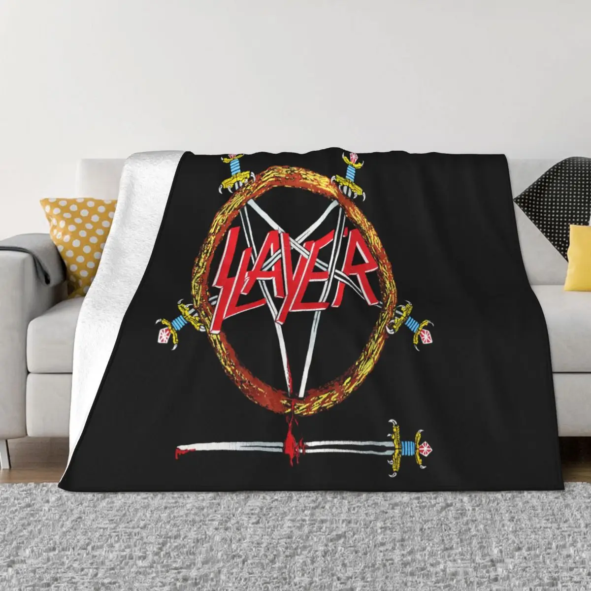 New Slayer Reign In Blood86 Dtg Printed S 7XlWarme Hot Chinese Style Tops Natural Aesthetic Throw Blanket