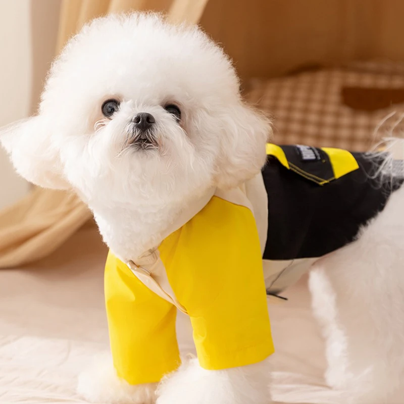 

Зимняя ветровка для домашних животных, полосатая толстовка с капюшоном для собак, теплая уличная ветрозащитная одежда для маленьких и средних собак