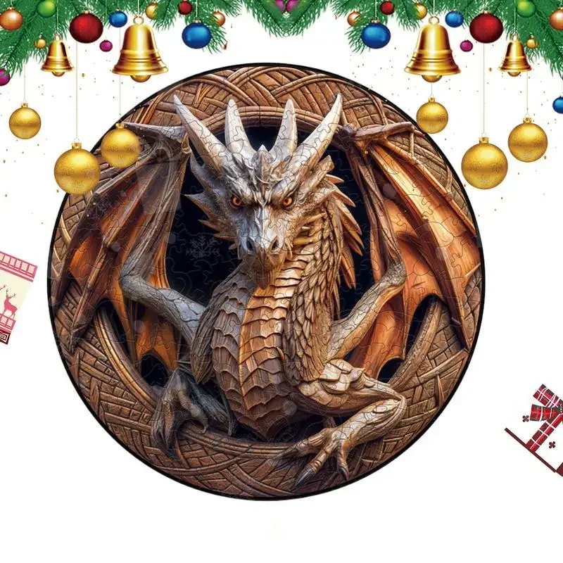

3D Dragon Puzzle 150 Pieces Mechanical Dragon Wooden Puzzles Learning And Educational Toys Unique Shape Animals Shaped Puzzles