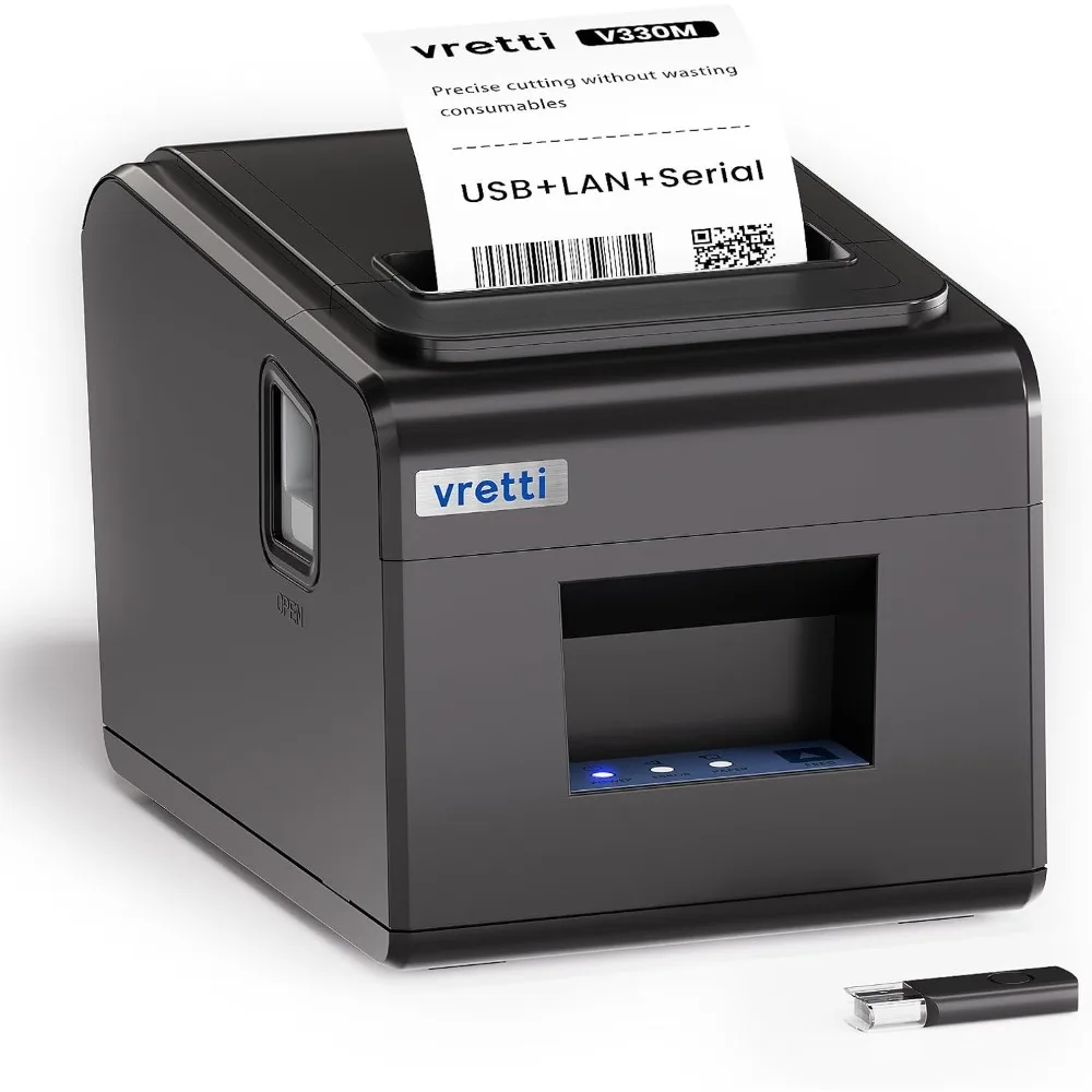 Non-Bluetooth Non-WiFi 80mm Thermal POS Printer - Wall Hanging Design with Auto Cutter (1.5 Million Cuts)