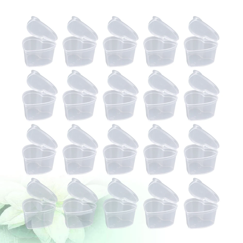 

25pcs Heart Shape Storage Box Clear Pp Material Weather Resistant Jewelry Organizer Transparent Diy Box For Counter Dresser
