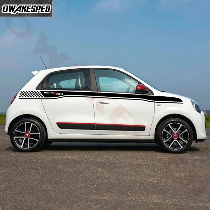 1set Car Vinyl Decal For Renault Twingo Fit 4 Door Auto Body Door Stripes Decor Stickers Sport Styling Waist Line Stickers view 3