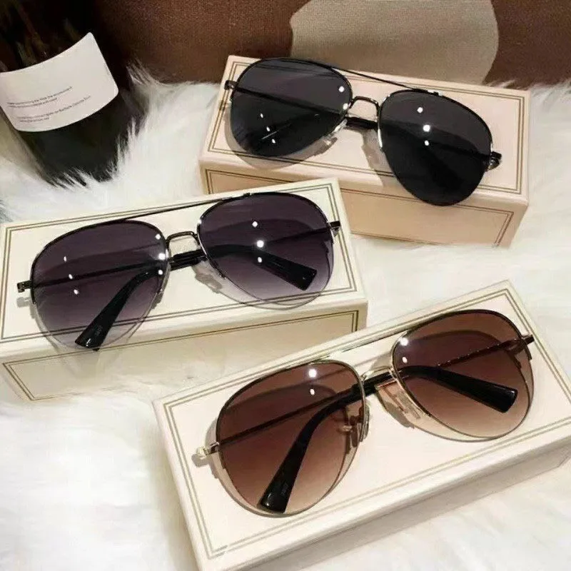 

Мужские полурамные солнцезащитные очки-авиаторы с запахом, стильные, с защитой от ультрафиолета, для похудения, вождения, модные очки премиум-класса высокого качества