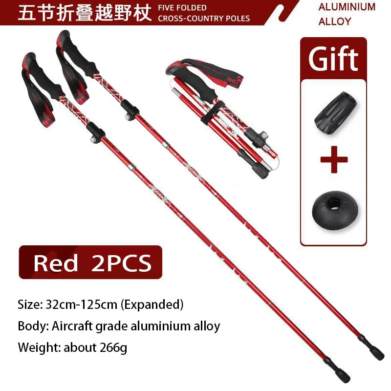 

2PCS Super Light Telescopic Trekking Poles Portable Nordic Walking Sticks for Outdoor Camping Hiking Easy to Fold Alpenstock