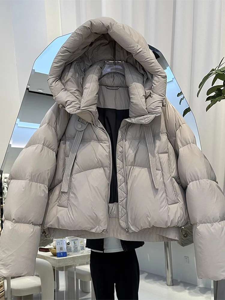 

Puffer Cotton Jaet Women Winter Thiened Hooded Bread Sle Stand Collar Large Size Coat Korean Sle Loose Fit Commute