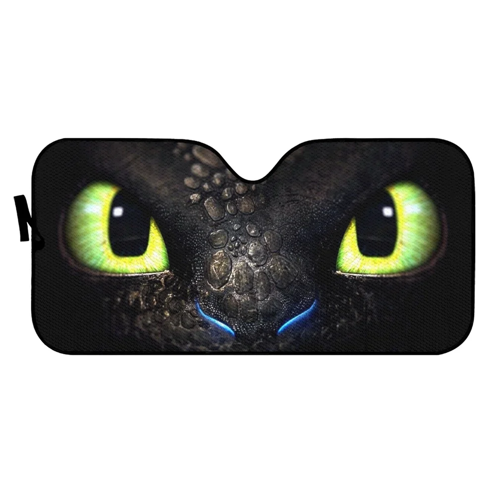 Car Accessories Train Your Dragon Eyes 3D Pattern Auto UV and Heat Front Windshield Sunshade Durable Car Windshield Sun Shade