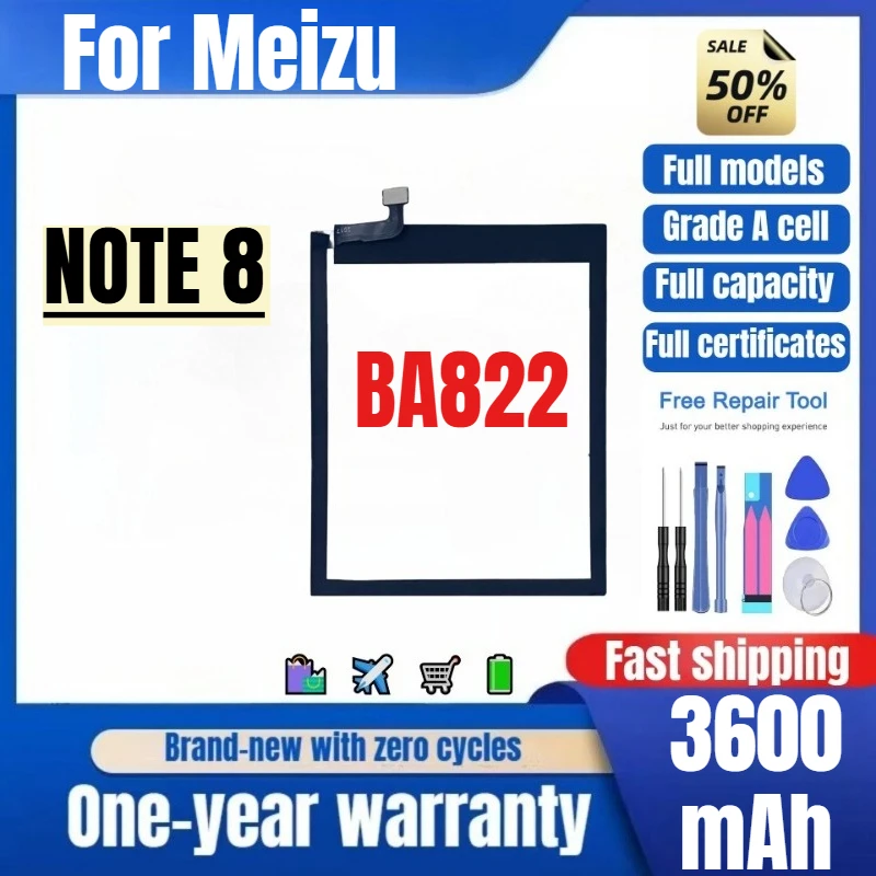 BA822 for Meizu NOTE 8 Mobile Phone Battery 0 Cycle High Quality High Capacity Replacement Bateria Grade A Cell with Tools
