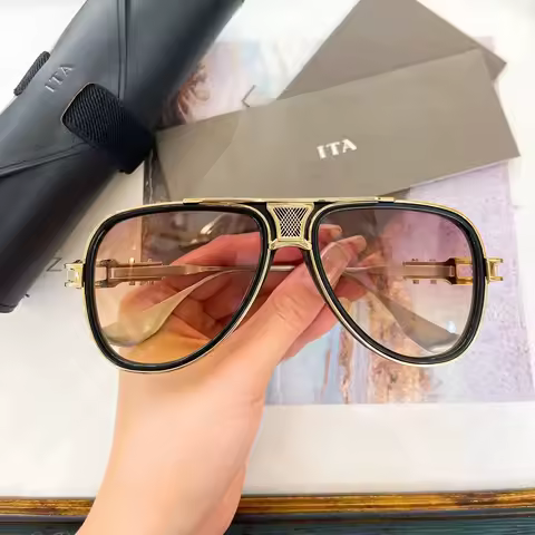 오리지널 ADITA GRAND-DECADE DTS460-A 프리미엄 럭셔리 디자인 남성 선글라스 그라디언트 퍼플 렌즈 편광 여성 커플 안경