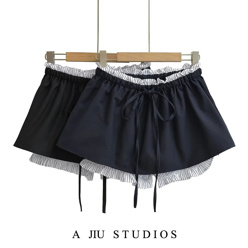 

Sexy ort Skirt with Lace Design Casual High Waist A-Line Dr for Women Color Blo Contrast Floral Trim Skirts