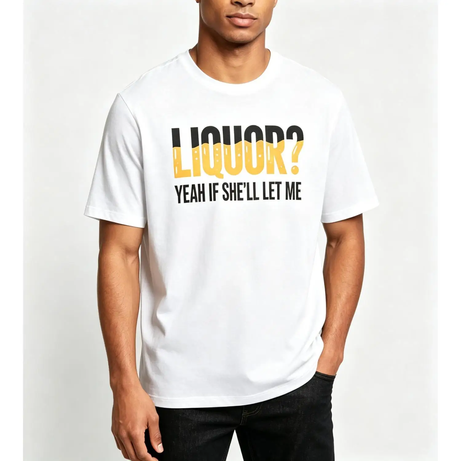 Yeah If She ll Let Me Tshirts Men Funny Graphic