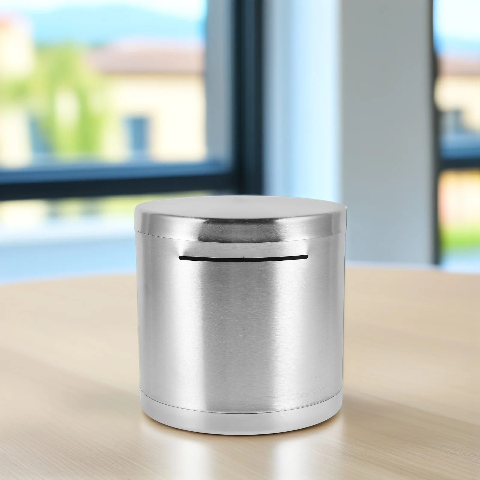 

Stainless Steel Piggy Bank Unbreakable Metal Saving Box Adults Birthday Gift Decoration Coin Jar Silver Sleek Design