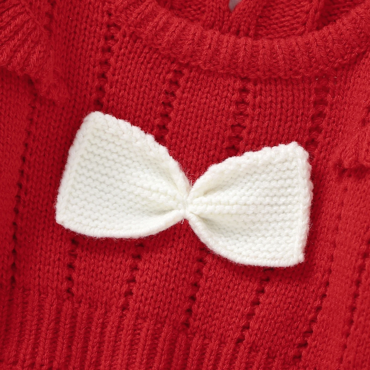 Baby Bodysuits Knitted Infant Kid Clothing Fashion Solid Tie Overalls 0-18M Newborn Girl Red Jumpsuit Long Sleeve Autumn Rompers