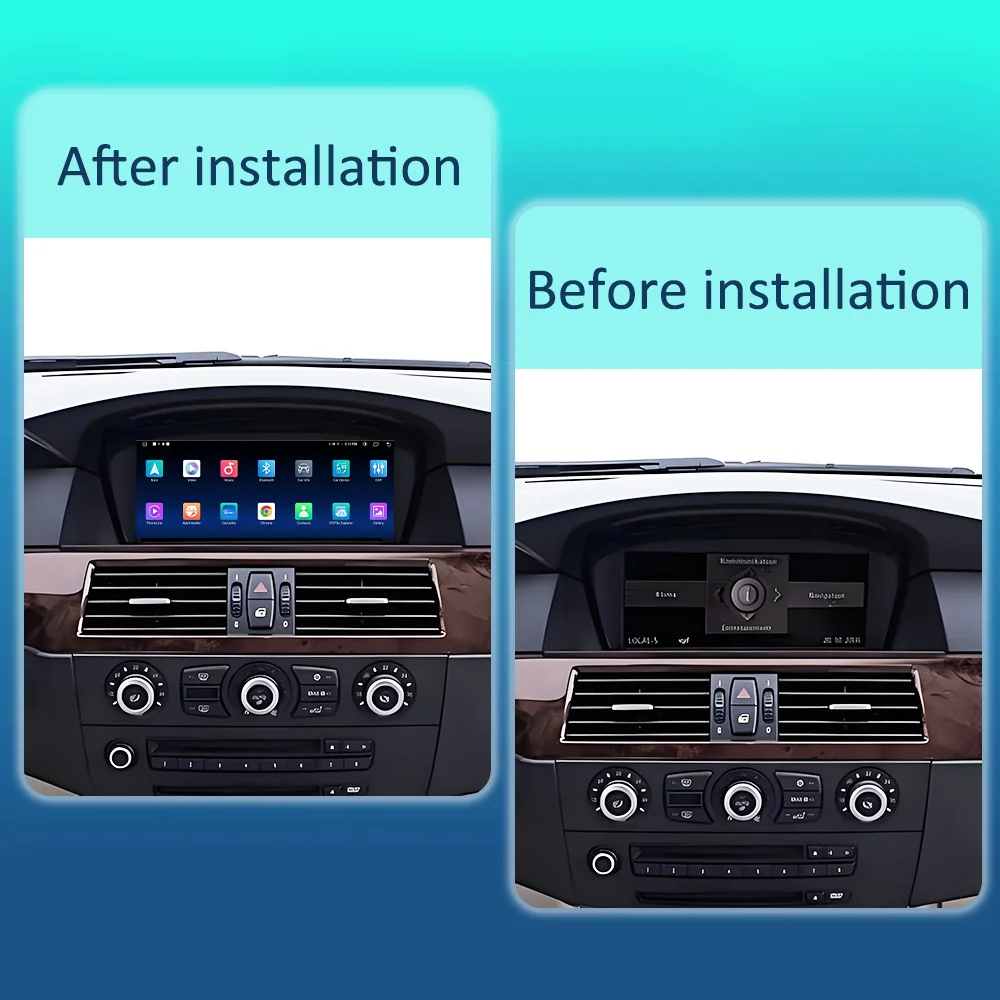 BONROAD راديو السيارة اللاسلكي Carplay مع يوتيوب لسيارات BMW 5 Series E60 E61 E62 E63 E64 E90 E91 E92 شاشة تعمل باللمس للوسائط المتعددة #3