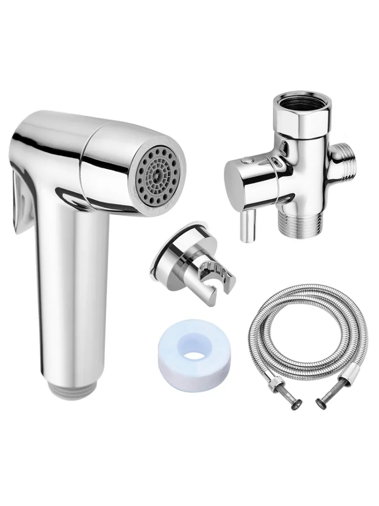 Pulvérisateur de Bidet de toilette Portable, support de pistolet, autonettoyant, robinet de Bidet de lavage, Valve à 3 voies, tuyau de pomme de douche de salle de bains