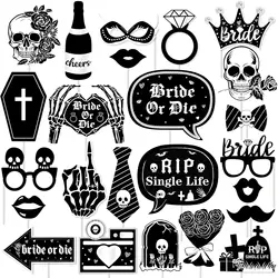 Fangleland Bride Or Die Gothic Bachelorette Decor Rip Single Life Selfie Props Halloween Bridal Shower Engagement Wedding Party