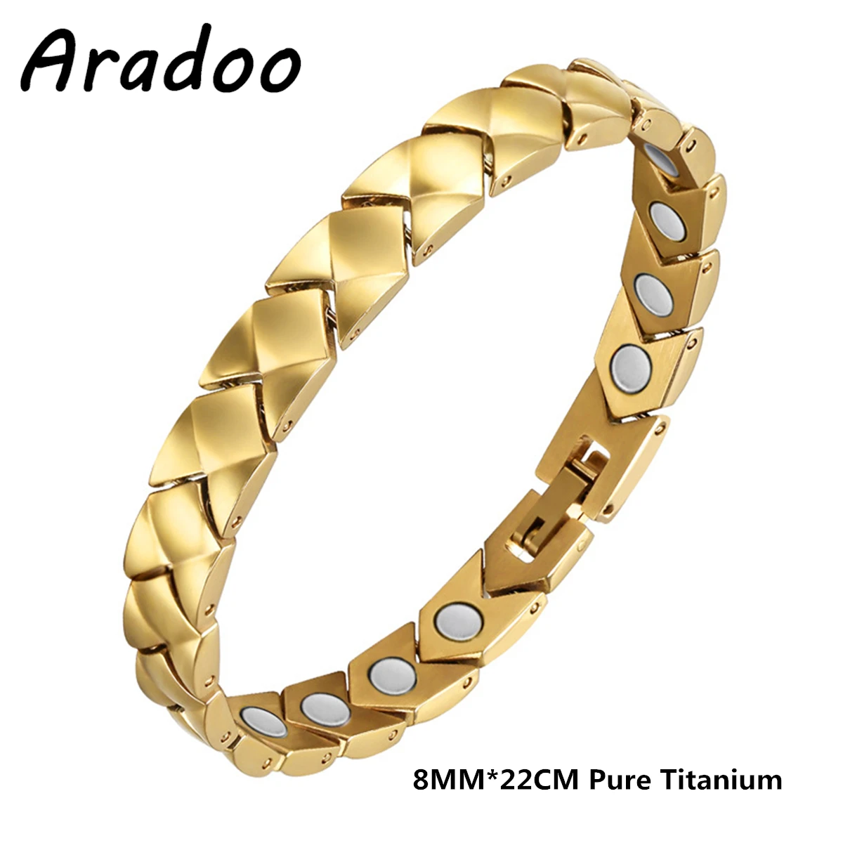 Aradoo Pure Titanium Magnetic Energy Bracelet Fat Burning Weight Loss Bracelet Anti-Fatigue Anti-Radiation Bracelets