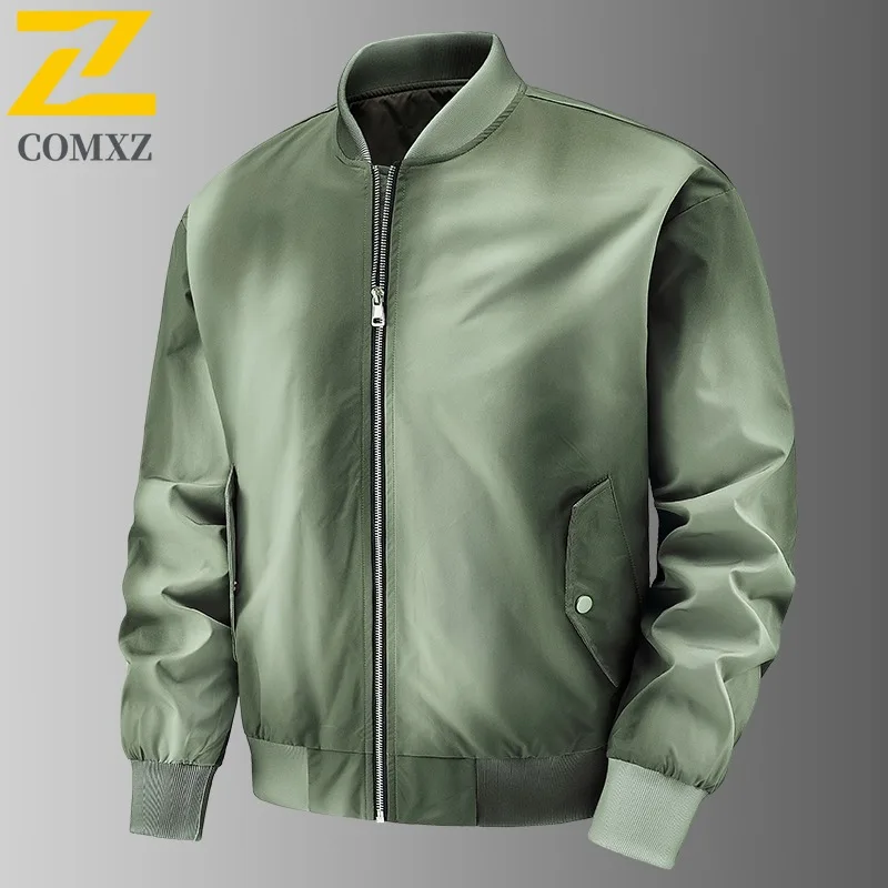 

COMXZ 2025 Autumn New Men Gradient Jacket Baseball Collar Coat Couple Korean Style Trendy Casual sport Streetwear Couple Jacket