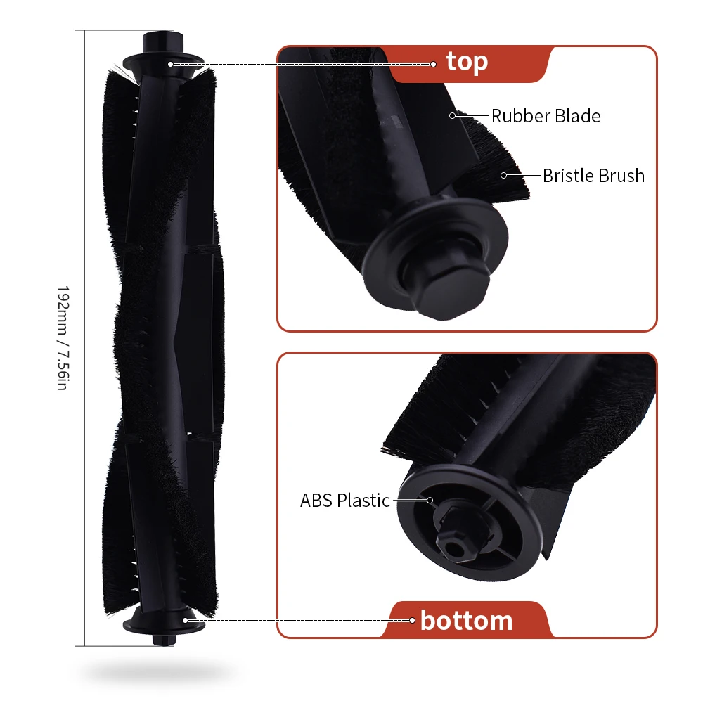 Roller Main Side Brush Cover HEPA Filter Dust Bag Mop Cloth Compatible with Proscenic M7 MAX Vacuum Cleaner Accessories Parts