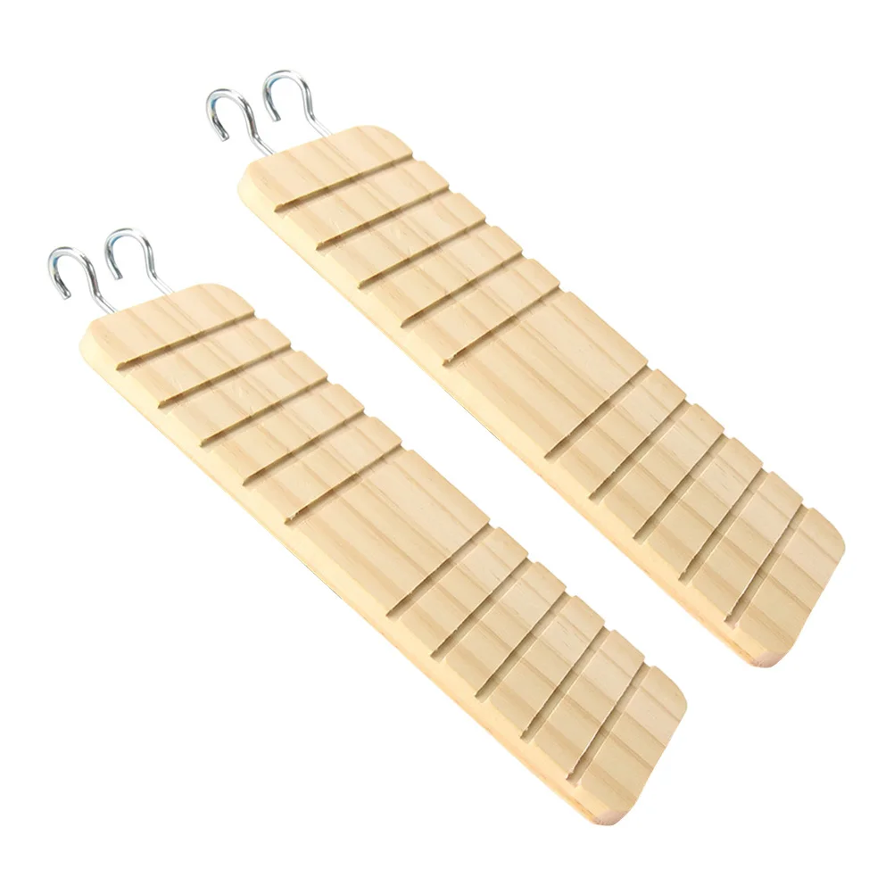 

2pcs Solid Wood Hanging Climbing Ladder For Hamsters Natural Small Pets Play Training Durable Wooden Exercise Accessory Hamster