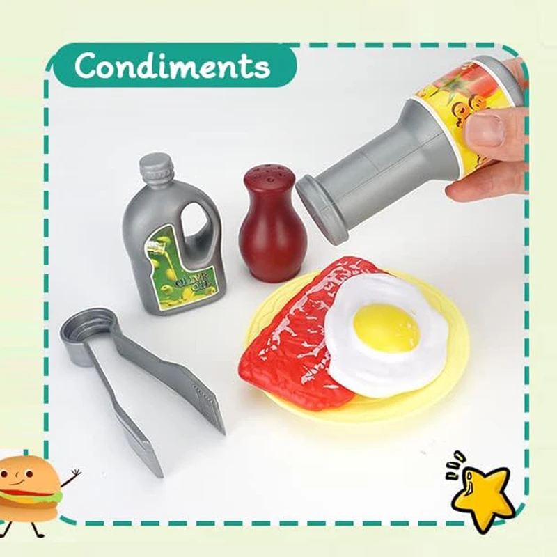 子供用キッチンおもちゃ,キッチンおもちゃセット,ステンレス製調理器具とアクセサリー,28個