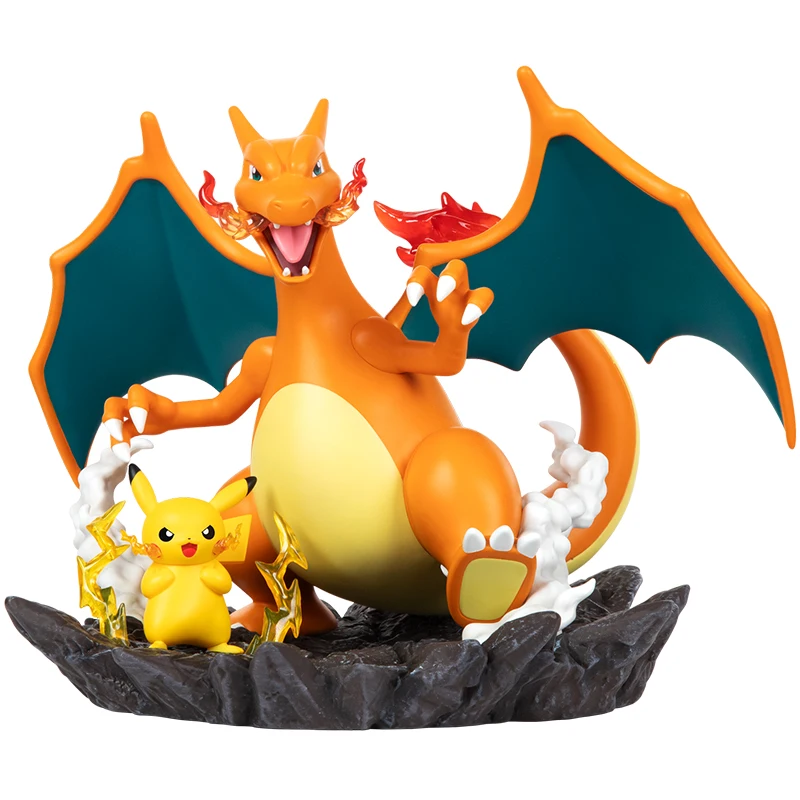 

New Pokemon Anime Action Figures Charizard With Pikachu Dolls Funism Genuine Desktop Ornaments Model Collection Gift Kid's Toys