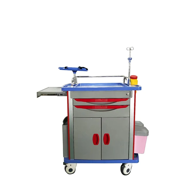 ABS movable cart Hospital emergency ambulance cart medical devices High Quality Trolley