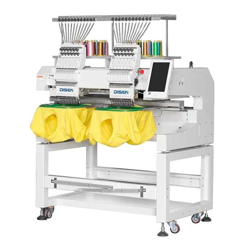 

2 Head School Name Babdges Computerized Embroidery Machine Usa Interface Machine Polo Shirts With Embroidery Logo