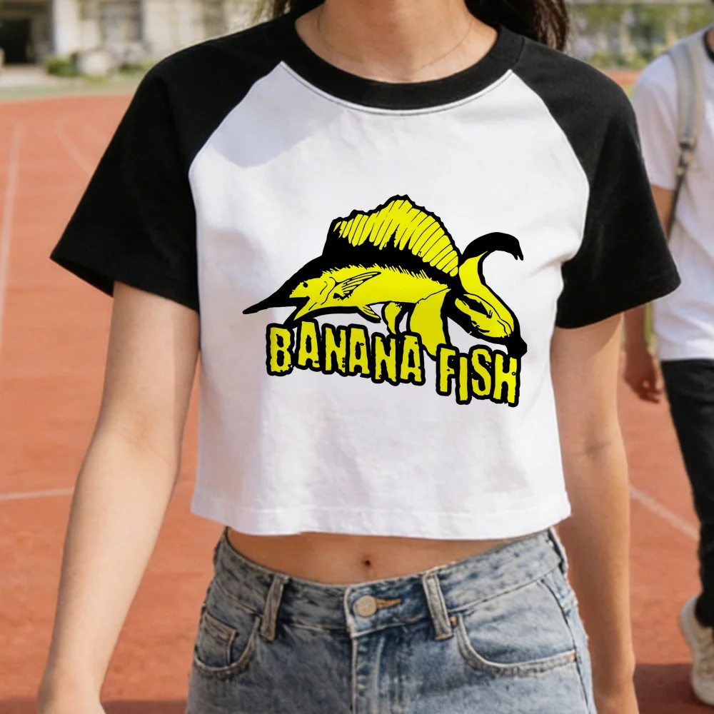 Banana Fish crop top female grunge cheap dollette party emo shirt streetwear jojifuku japan kawaii funny