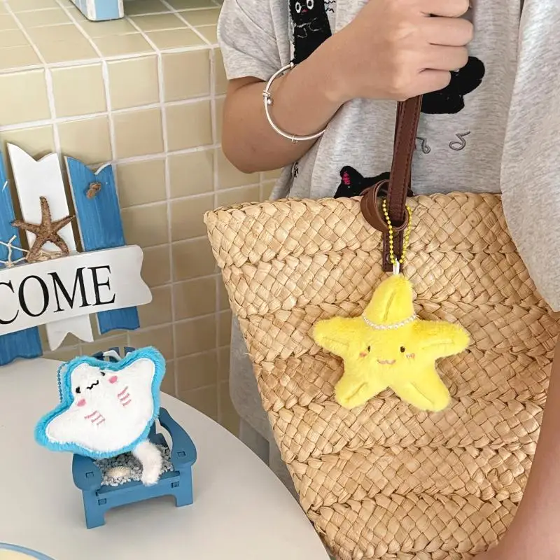 Non-Toxic Soft Marine Plush Pendant Creative Stuffed Sea Animal Keychain for Backpack Decor Toddler Safety Toy Gift
